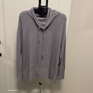 Como Black Gray Cowl Neck Sweater 2X